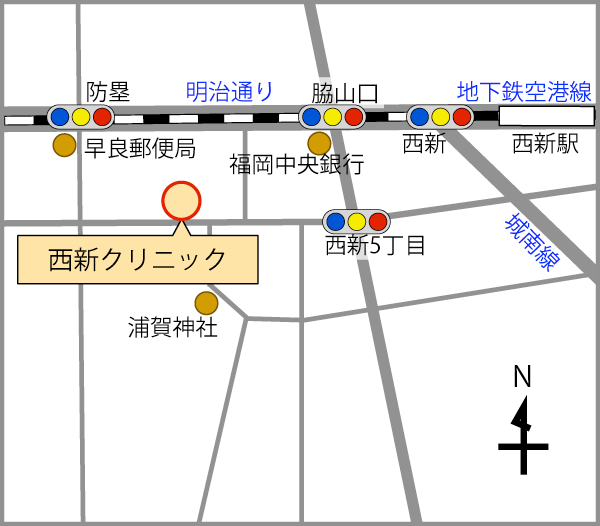 西新クリニック地図